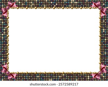 Mirror tile, ribbon and pearl frame