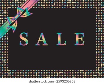 Mirror tiles and ribbon hanging, letters