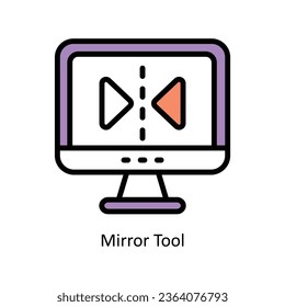Mirror Tool vector Filled outline Icon Design illustration. Graphic Design Symbol on White background EPS 10 File
