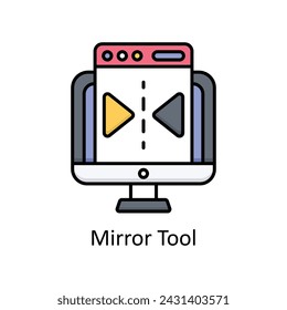 Mirror Tool  vector filled outline Icon Design illustration. Graphic Design Symbol on White background EPS 10 File