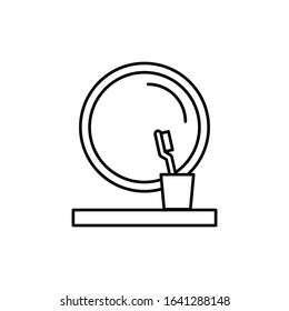 Mirror, toothbrush icon. Simple line, outline vector bathroom icons for ui and ux, website or mobile application