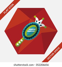 Mirror toy flat icon with long shadow,eps10