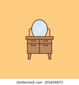 mirror vector flat color icon