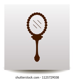 mirror vector icon on a realistic paper background with shadow. Flat design style
