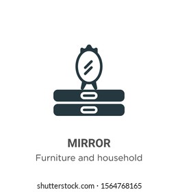 Mirror vector icon on white background. Flat vector mirror icon symbol sign from modern furniture collection for mobile concept and web apps design.