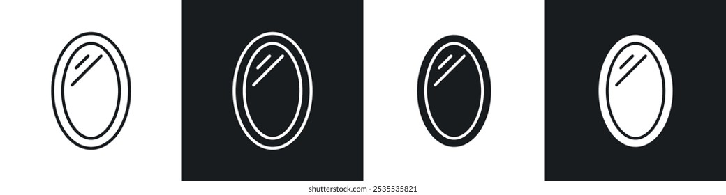 Icono de Vector espejo en blanco y negro. Ilustración EPS 10