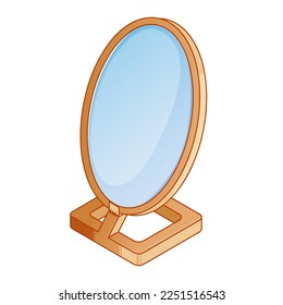 Сosmetic mirror, vector illustration isolated on white