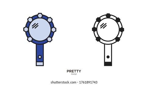 Mirror vector illustration lineal color and filled design