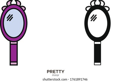 Mirror vector illustration lineal color and filled design