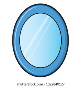 mirror vector illustration,isolated on white background for education,top view