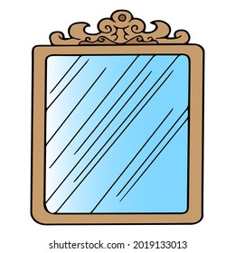 ilustración de vector espejo, aislado en fondo blanco, vista superior