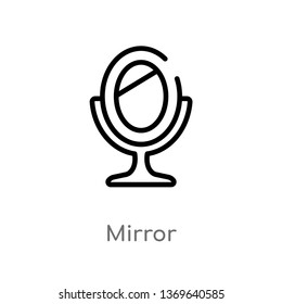 mirror vector line icon. Simple element illustration. mirror outline icon from furniture concept. Can be used for web and mobile