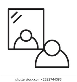 icono nuevo de línea de vector espejo
