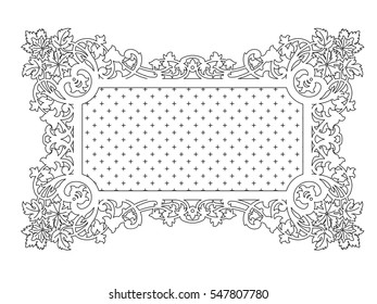 Mirror  vector ornament black paint on the white background