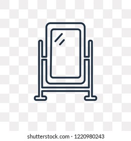Mirror vector outline icon isolated on transparent background, high quality linear Mirror transparency concept can be used web and mobile