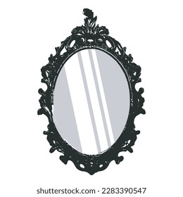 mirror vector with vintage frame