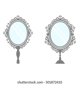 mirror in vintage style set vector