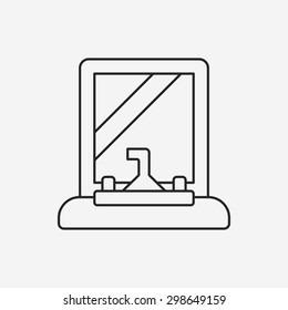 mirror washbasin line icon
