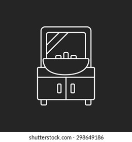 mirror washbasin line icon
