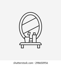 mirror washbasin line icon