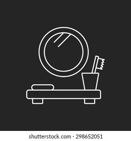mirror washbasin line icon