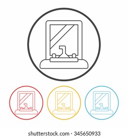 mirror washbasin line icon