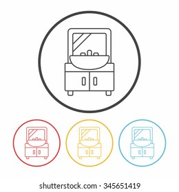 mirror washbasin line icon