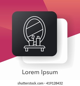 mirror washbasin line icon