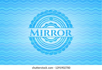 Mirror water wave representation style emblem.