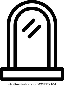 mirror with white background. mirror is a symbol of professtion .thin line icon.