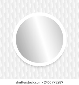 Mirror with white frame on decorative wall tile
