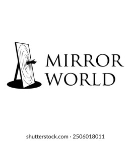 mirror world minimalist logo design