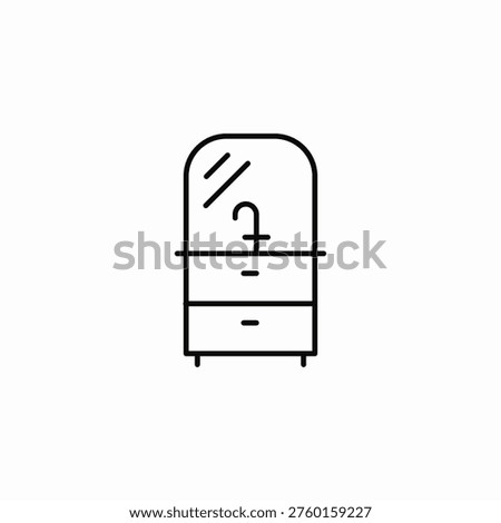 mirrored cabinet icon sign vector