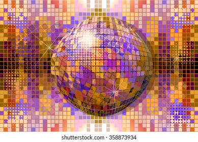 Mirrored disco ball. Vector