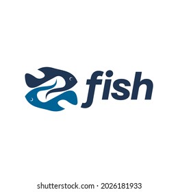 mirrored fish logo design vector
