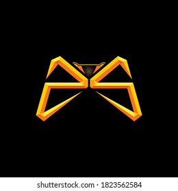 Mirrored letter Z with embossed effect in the game joystick shape. For esport gaming logo and or initial name.