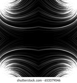 Mirrored symmetric abstract monochrome pattern, texture with spiral, swirls. abstract pattern in square format (Can be repeated)