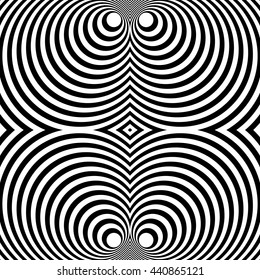 Mirrored symmetrical pattern with concentric circles 