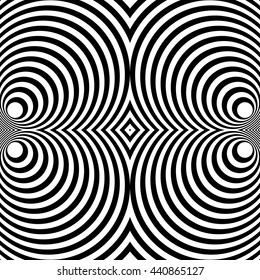 Mirrored symmetrical pattern with concentric circles 