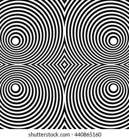 Mirrored symmetrical pattern with concentric circles 