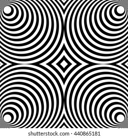 Mirrored symmetrical pattern with concentric circles 