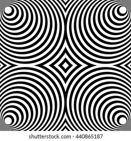 Mirrored symmetrical pattern with concentric circles 