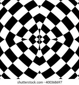 Mirrored symmetrical pattern. Geometric monochrome background. Tessellating, mosaic texture with high contrast.