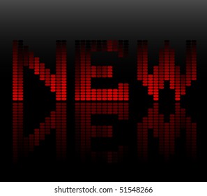 Mirrored text new made from red lights