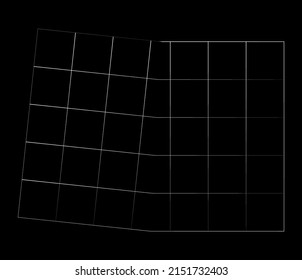 Gespiegeltes, gedünstetes unregelmäßiges Gitter, Gitter, Gitter und Gitter, geometrisches Vektorelement, Muster, Textur