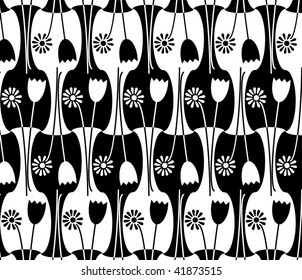 mirrored vases - seamless wallpaper pattern