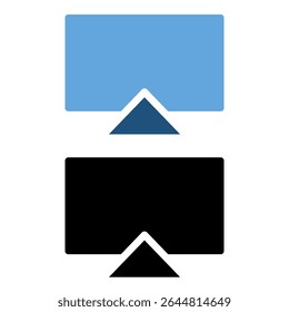 Ícone de tela de exibição de espelhamento, estilo plano simples, ilustração de vetor, símbolo, pictograma de modelo de logotipo de design, para Ui ou Ux isolado em branco para aplicativo móvel, editável