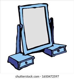 mirrorisolated on white background. Flat catroon style vector illustration.