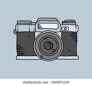 Mirrorless Camera Doodle Hand Drawn Vector Stock Vector (Royalty Free ...