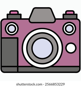 Mirrorless Camera flat vector illustration white background